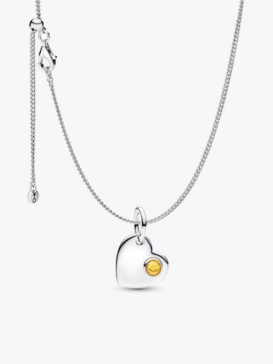 November Birthstone Heart Pendant Necklace