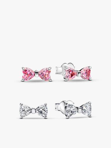 Sparkling Bow Stud Earring Set