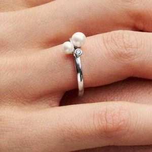 Duo Treated Freshwater Cultured Pearls Ring