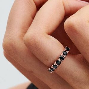 Black Sparkling Row Eternity Ring