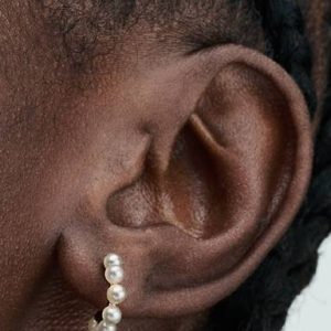 FINAL SALE - Treated Freshwater Cultured Pearls Open Hoop Earrings