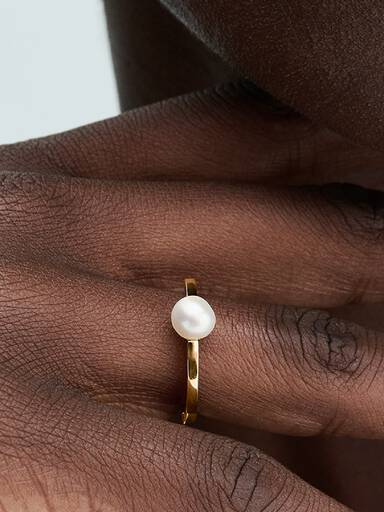 Treated Freshwater Cultured Pearl Ring