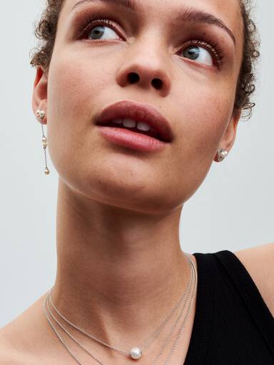 Treated Freshwater Cultured Pearl & Pavé Halo Stud Earrings - Image 3