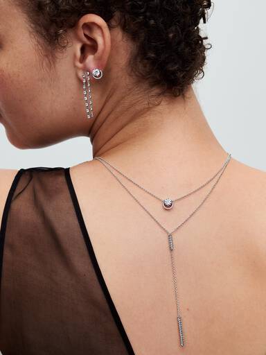 Sparkling Round Halo Pendant Collier Necklace - Image 4