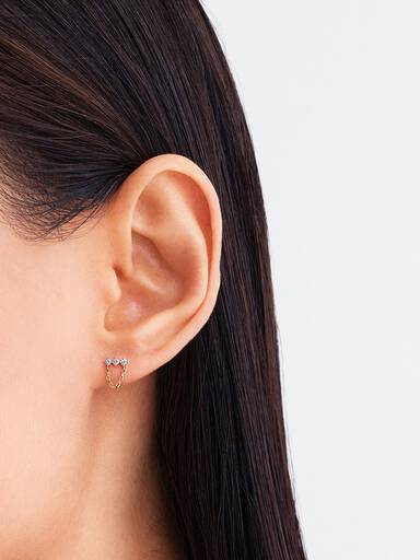 Pandora Era Lab-Grown Diamond Trio Chain Stud Earrings - Image 3