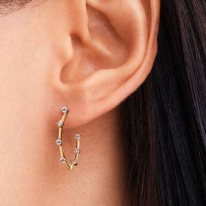 Pandora Era Lab-Grown Diamond Station Hoop Earrings
