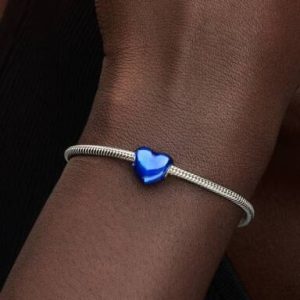 FINAL SALE - Metallic Blue Heart Charm