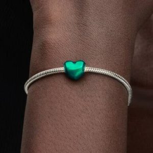 FINAL SALE - Metallic Green Heart Charm