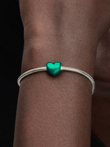 FINAL SALE - Metallic Green Heart Charm