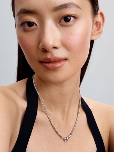 Studded Clasp & Chain Necklace - Image 2