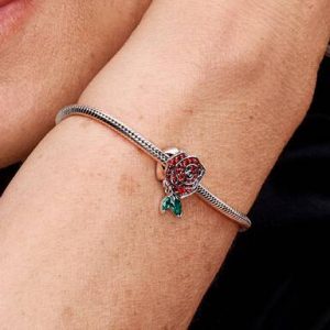 Sparkling Rose in Bloom Charm
