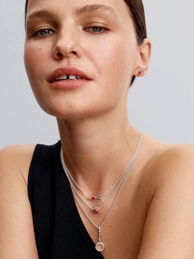 Arrow & Murano Glass Heart Necklace - Image 4
