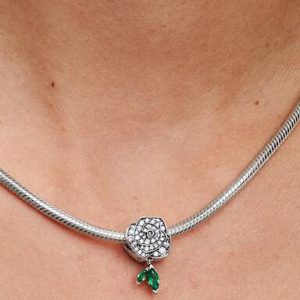 Sparkling Rose in Bloom Charm