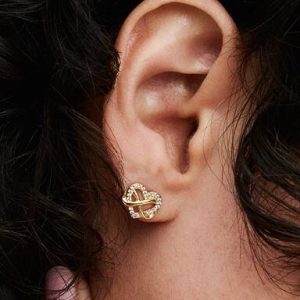 Sparkling Infinity Heart Stud Earrings