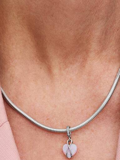 Mom Opalescent Heart Dangle Charm