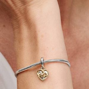 Lab-grown Diamond Engravable Mom Double Dangle Charm