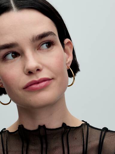 Organically Shaped 42 mm Open Hoop Earrings - Image 2