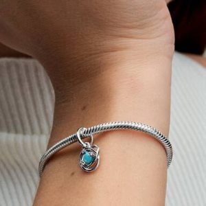 FINAL SALE - Turquoise Blue Eternity Circle Dangle Charm