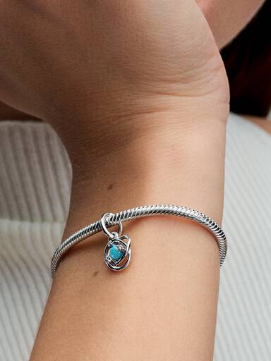 FINAL SALE - Turquoise Blue Eternity Circle Dangle Charm