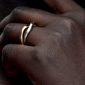 Two-tone Entwined Bands Ring