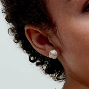 FINAL SALE - Baroque Treated Freshwater Cultured Pearl Stud Earrings