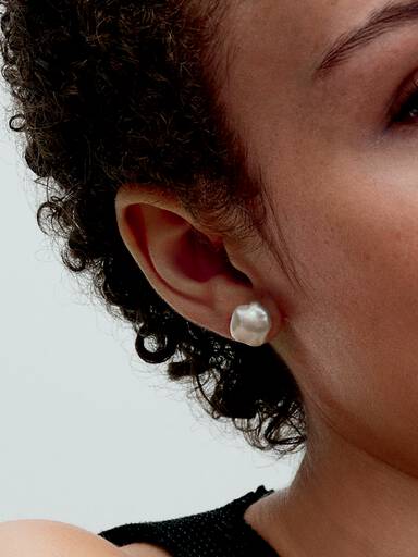FINAL SALE - Baroque Treated Freshwater Cultured Pearl Stud Earrings