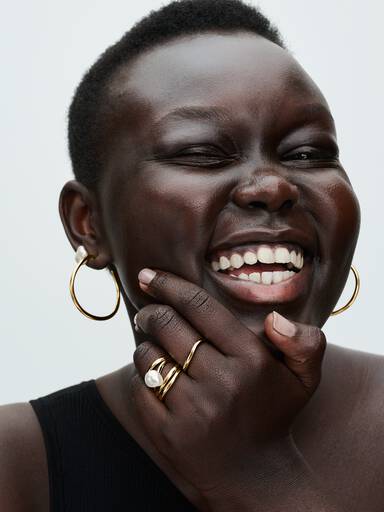 Organically Shaped 42 mm Open Hoop Earrings - Image 3