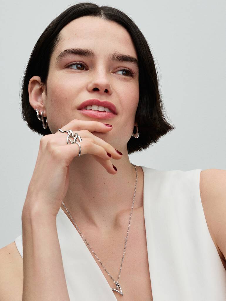 Round Huggie Hoop Earrings - Image 2