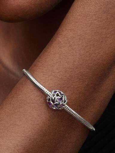 Openwork Hearts Mom Charm