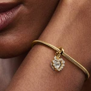 Sparkling Heart Double Dangle Charm