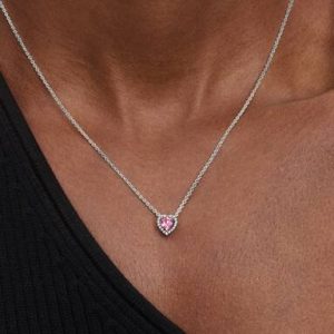 Pink Elevated Heart Necklace