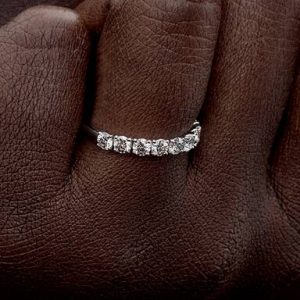 Pandora Era 14k White Gold Lab-grown Diamond Half Eternity Band Ring