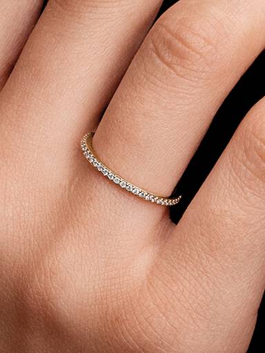 Pandora Era 14k Gold Lab-grown Diamond Half Eternity Pavé Band Ring