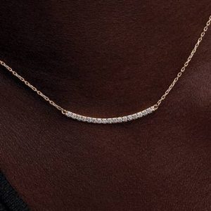 Pandora Era 14k Gold Lab-grown Diamond Pavé Bar Necklace