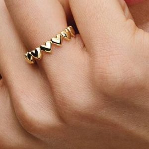Row of Hearts Ring