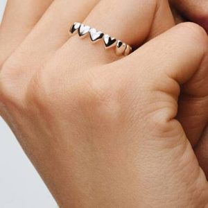 Row of Hearts Ring