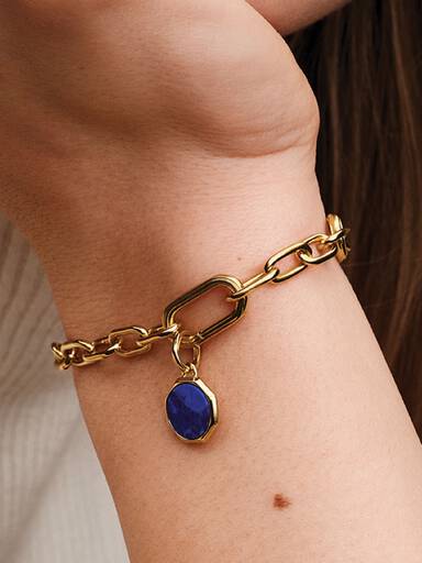 Blue Engravable Mini Medallion Charm