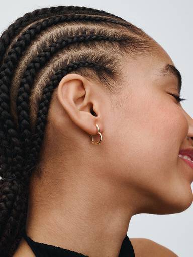Asymmetrical Heart Hoop Earrings - Image 3