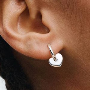 Heart Open Hoop Earrings