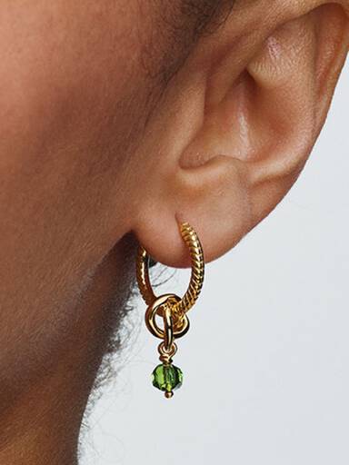 August Spring Green Eternity Circle Dangle Charm