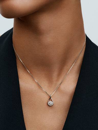 Pandora Infinite 14k White Gold Lab-grown Diamond Pendant Necklace - Image 3