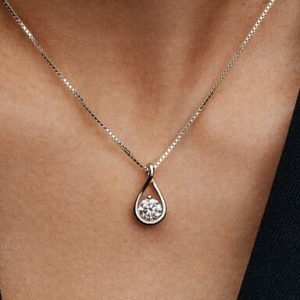 Pandora Infinite 14k White Gold Lab-grown Diamond Pendant Necklace