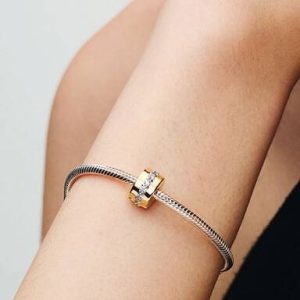 Clear Sparkling Row Clip Charm