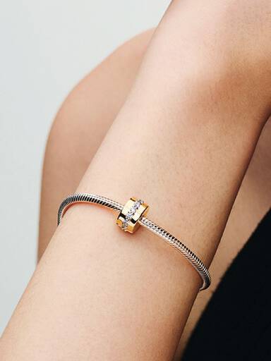 Clear Sparkling Row Clip Charm