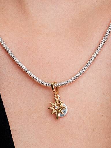 Engravable North Star Lab-grown Diamond Dangle Charm