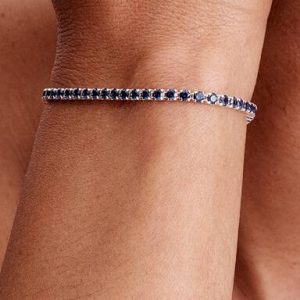 Sparkling Blue Tennis Bracelet