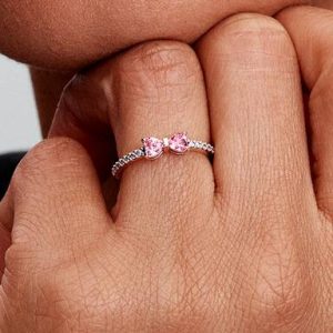 Sparkling Pink Bow Ring