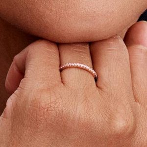Sparkling Pink Band Ring
