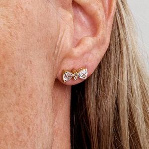 Sparkling Bow Stud Earrings