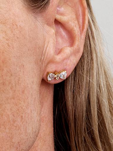 Sparkling Bow Stud Earrings
